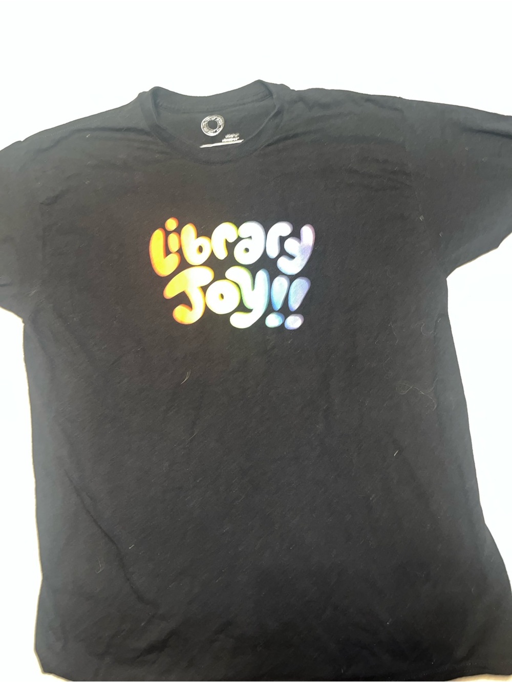 Library joy rainbow graphic tshirt men size large